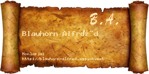 Blauhorn Alfréd névjegykártya